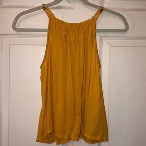 yellow tank top